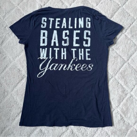 Victoria's Secret PINK | Navy Stealing Bases With The Yankees Tee | Size Medium - Picture 1 of 7